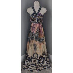 Arden B. Beaded Open Back Gown Dress Size XS